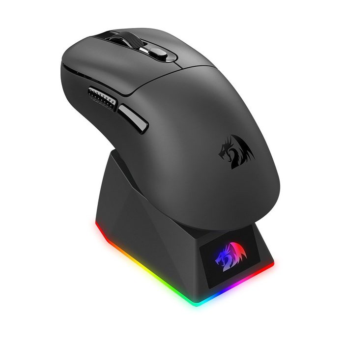 Mouse Gamer Sem Fio Redragon Ebony Standard Rgb 24000 Dpi Com Carregador Preto M998 Std 1K