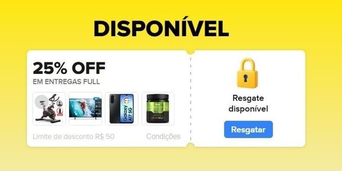 ⚠️ O cupom está liberado para o resgate para ser usado a partir de 00h,