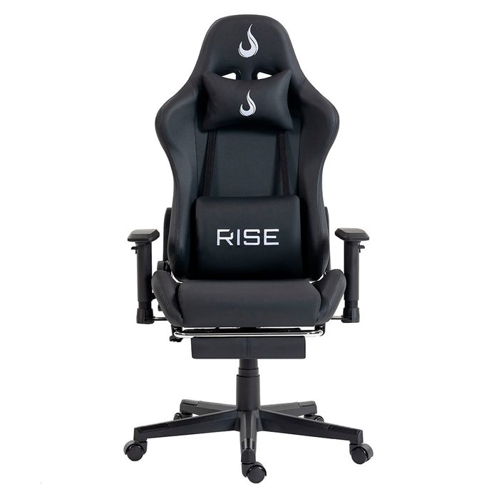 Cadeira Gamer Rise Mode X02 Angulo Ajustavel Ate 130Kg Braco 2D Apoio Para Os Pes Retratil Preta Rm Cg X02 Bk
