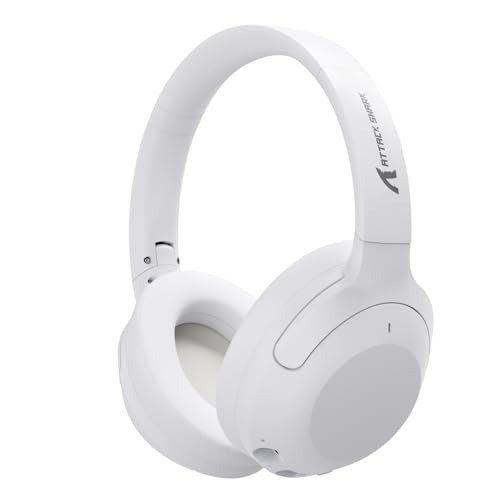 ATTACK SHARK Fones de ouvido G300 sem fio Over-Ear com cancelamento de ruído ativo, Bluetooth 5.3, tempo de reprodução 40H, som estéreo HD d