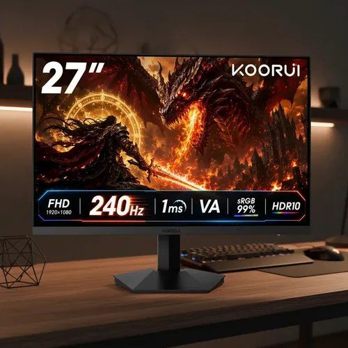 PARCELADO! Monitor Gamer Koorui Gn02 27in 240hz Va Fhd 1080p 1ms Hdr10 Preto 127/220v