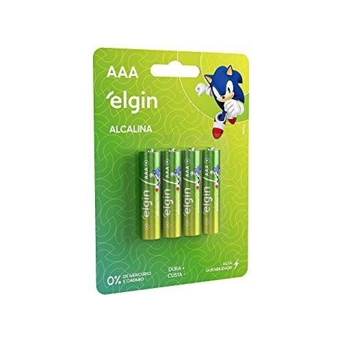 Pilha Alcalina, Elgin, Palito Aaa, Blister com 4