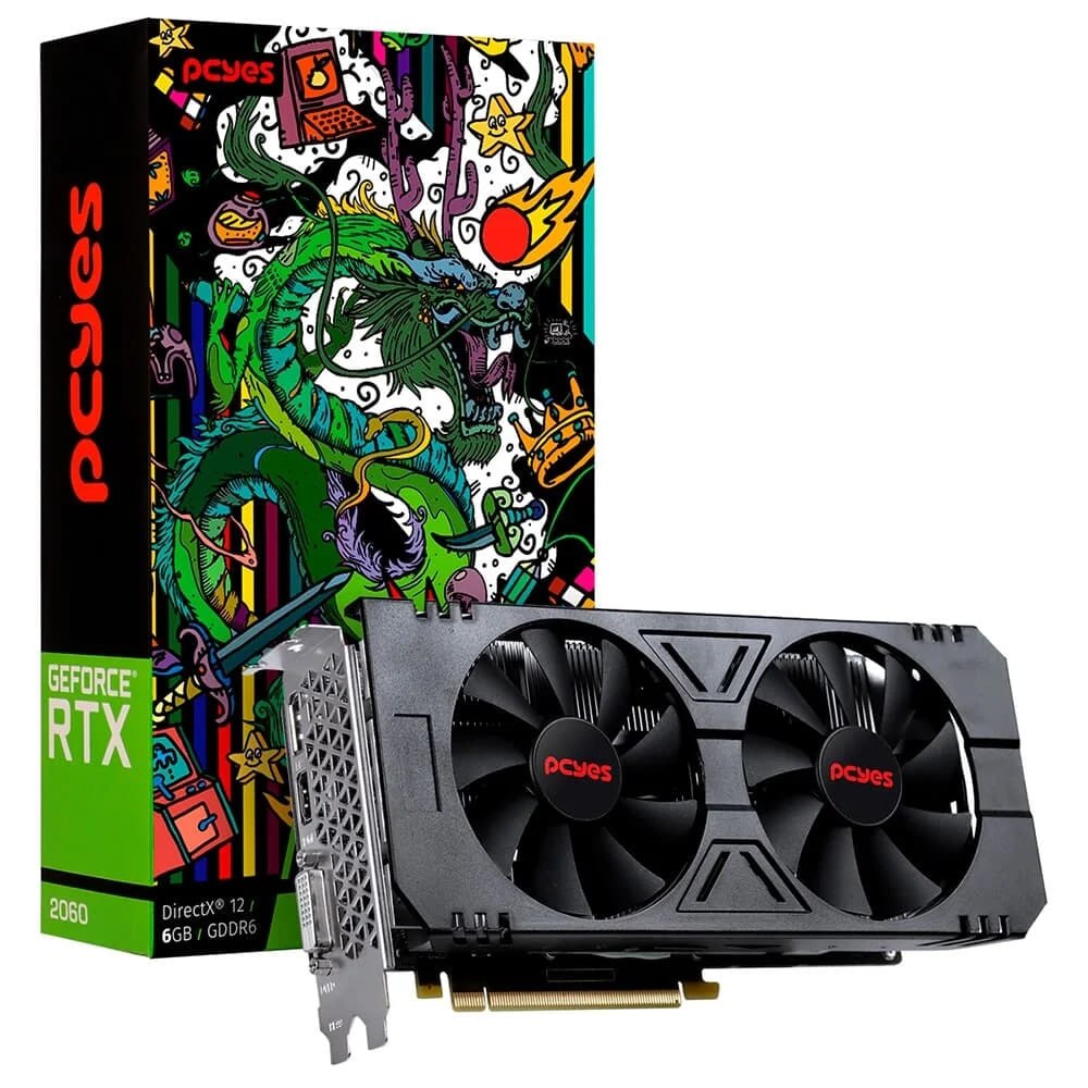 placa de vídeo pcyes nvidia rtx 2060 graffiti series 6gb gddr6