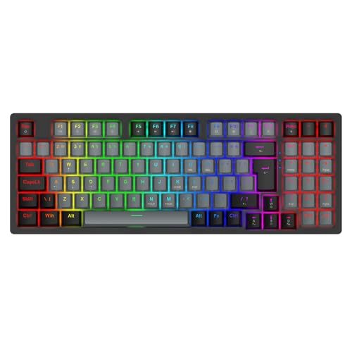 Teclado Mecânico Gamer com Fio 95 Teclas, RGB com 20 Modos de Iluminação, Switch Vermelho Hot Swap, Anti Ghosting, Teclado Compacto USB para