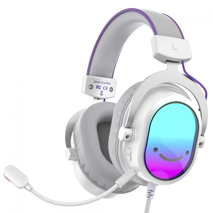 headset gamer fifine ampligame h16 7.1 surround rgb usb white