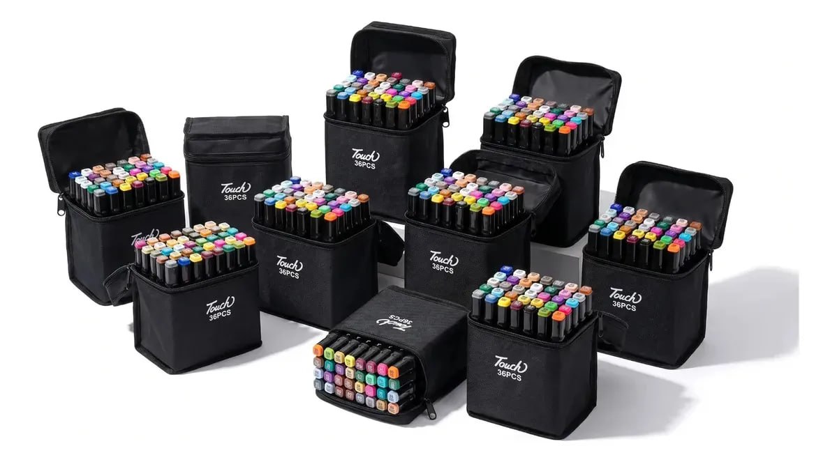 papelaria kit 20 pacotes canetas marcador permanente 36 cores multicores