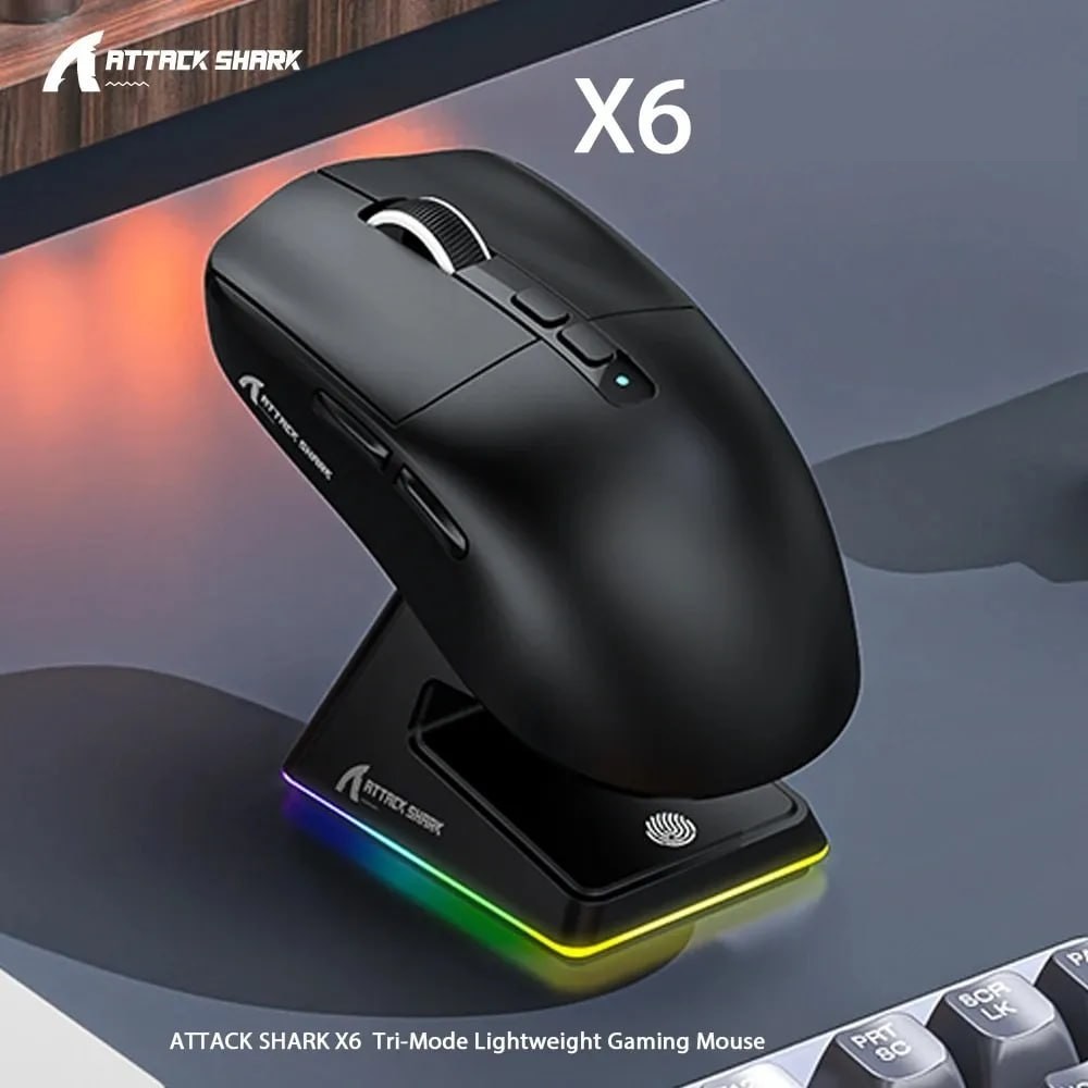 mouse gamer attack shark x6 tri mode
