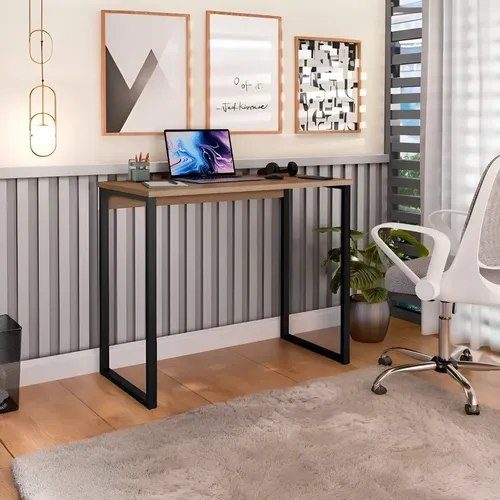 Escrivaninha Industrial Mesa Estudo Aparador Office Aço Mdf