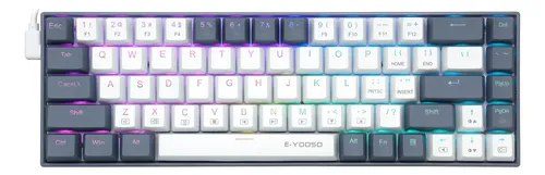 PARCELADO! Teclado Mecânico E-yooso Z-686 Rgb Abnt2 Switch Red Chave Azul-vermelha Inglês Us