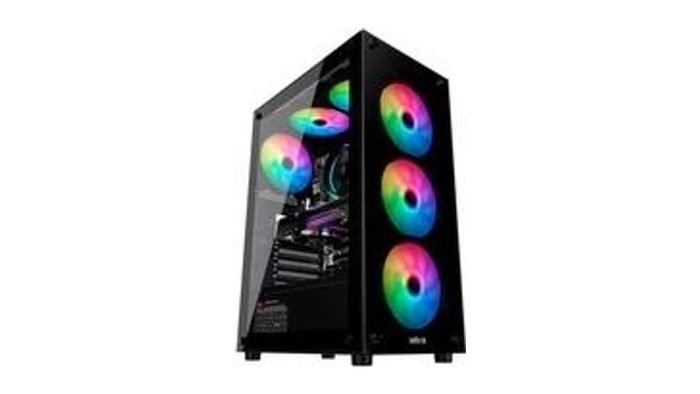 Gabinete Gamer Hyrax HGB210, Mid Tower, ATX, Lateral e Frontal em Vidro Temperado, 6x Fans ARGB, Preto HGB210B-ARGB