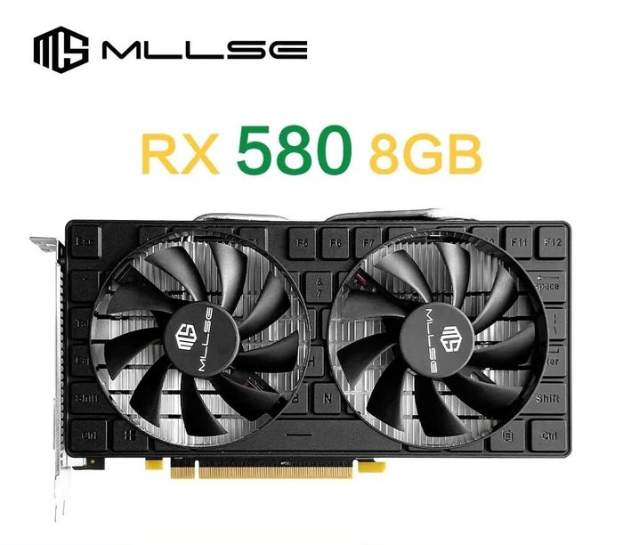 MLLSE AMD RX 580 8GB 2048SP GDDR5 256Bit PCI-E 3.0 × 16 Placa de Vídeo Radeon GPU RX 580 Brasil