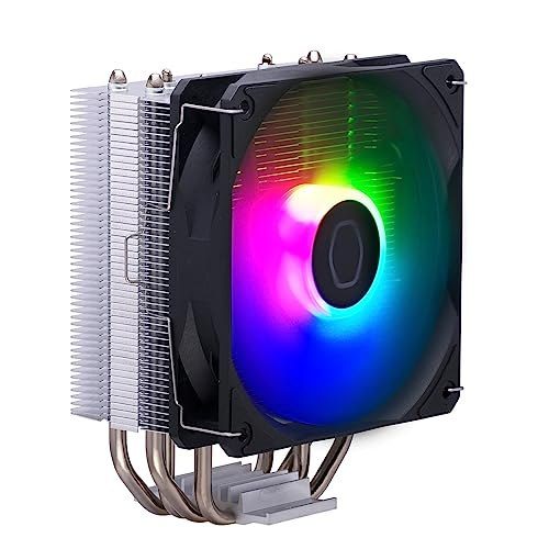 Cooler Master Hyper 212 Spectrum V3 ARGB CPU Air Cooler, ventoinha PWM de 120 mm, 4 tubos de calor, cobre niquelado prateado, 152 mm de altu