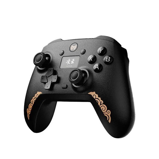 Controle sem fio BIGBIGWON Aether C6 preto, 1000Hz, com tecnologia Hall e tela