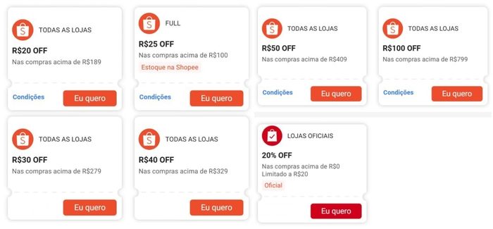⭐️ Resgate todos os cupons aqui