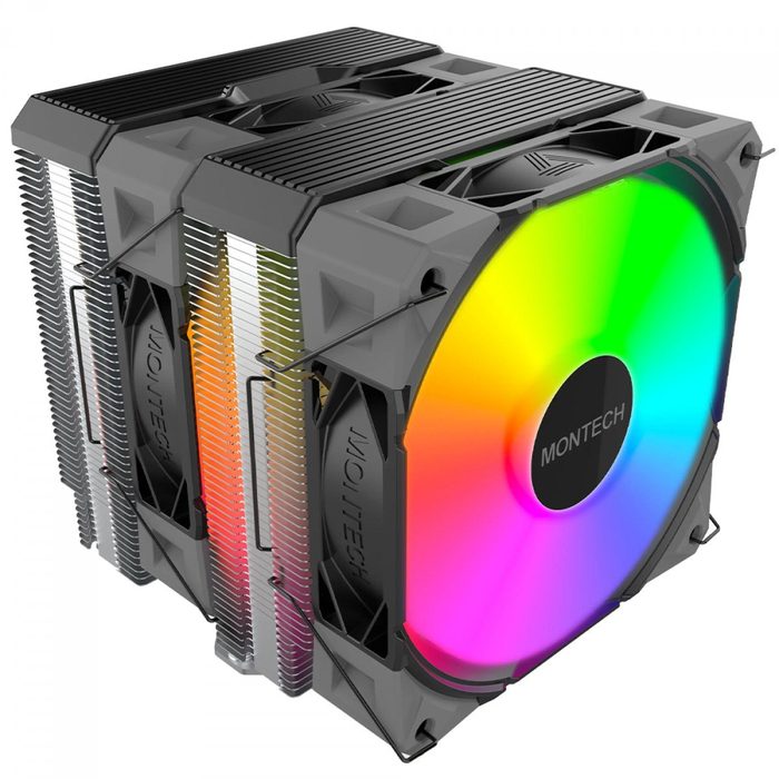 Cooler Para Processador Montech Nx600 Argb 120Mm Intel Amd Pwm Preto