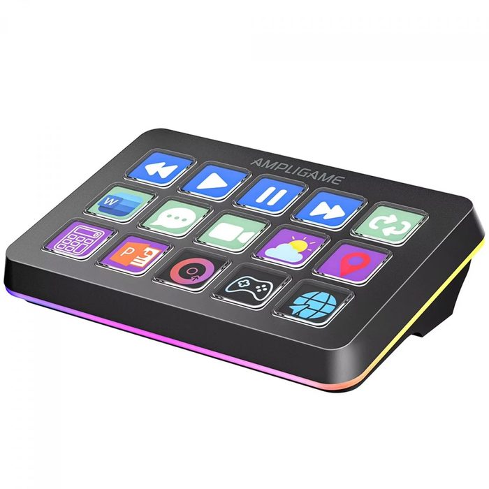 Mesa Controladora Fifine Ampligame D6 15 Teclas Rgb Preto