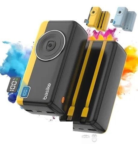 power bank basike 30000mah 22.5w cabos integrados