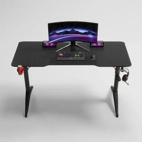 PARCELADO! Mesa Para Pc Computador Gamer Led Rgb Escritório Cor Preto Preto