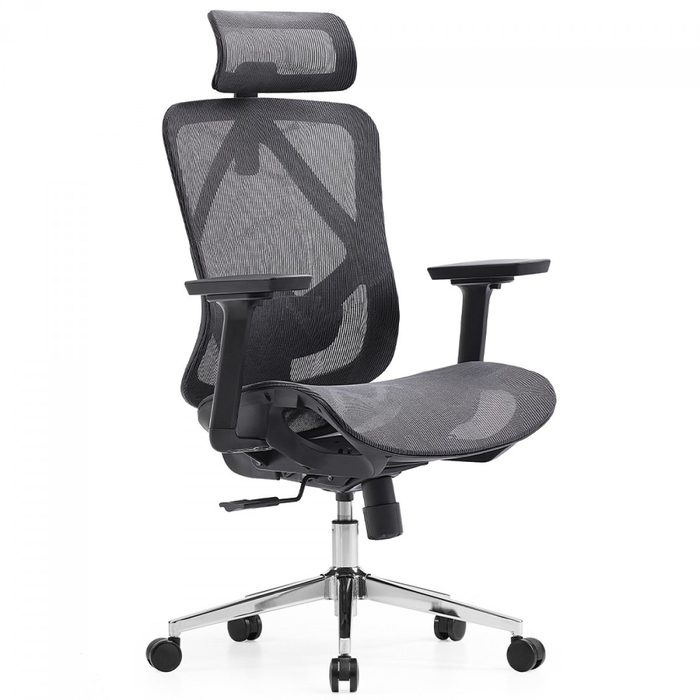 Cadeira De Escritorio Dr Office Ergo Cinza Mesh Altura Ajustavel Dr Ch Egr2Dbgf