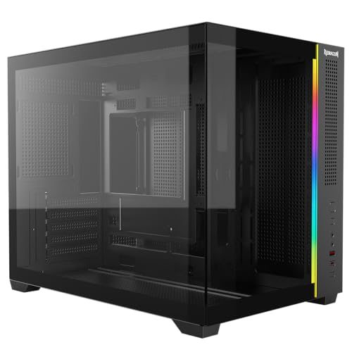 PARCELADO! Gabinete Gamer Redragon Wideload Mini Lite RGB Preto Sem Fans Micro ATX CA-611B