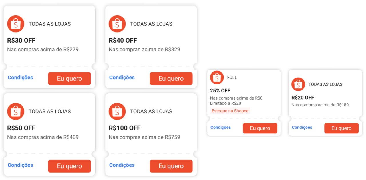 Cupons Esquenta 8.8 ainda Ativos - Shopee