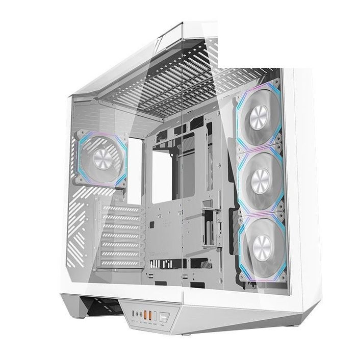 Gabinete Gamer Aigo Darkflash Arcee DY470,ARGB,Full-Tower,Lateral de Vidro,4Fans,Branco,DY470-WH-4F