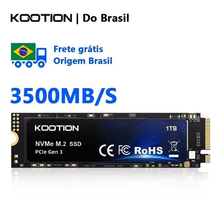 PARCELADO! 1TB - SSD NVME Kootion 3500mbps