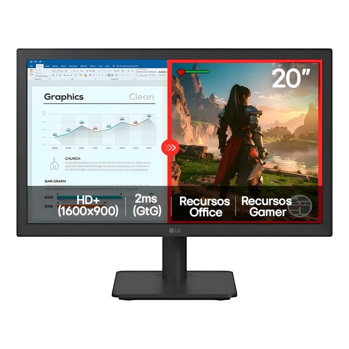 Monitor LG 20" HD 75Hz 2ms