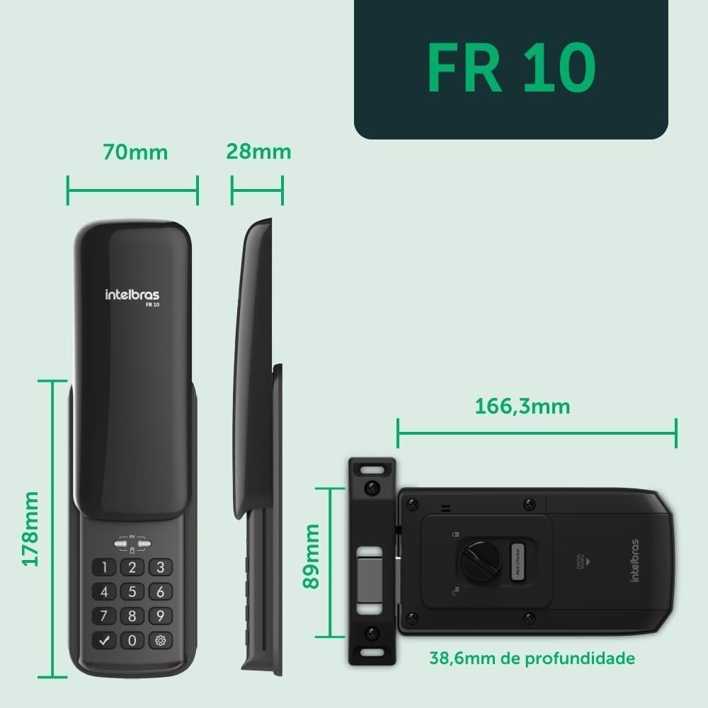 fechadura digital intelbras 10 preto fr 10