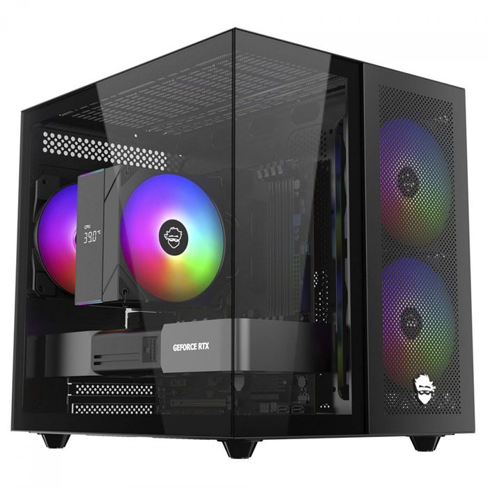 Gabinete Gamer Ninja Kazan X3 Mini Tower Vidro Temperado M Atx Sem Fonte Com 3 Fans Preto Gn Cs Kzmab3F