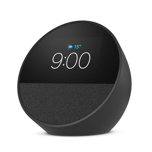 PARCELADO! Echo Spot com Alexa Geração mais recente | Despertador inteligente com som vibrante | Cor Preta, com Acesso Antecipado à Alexa+