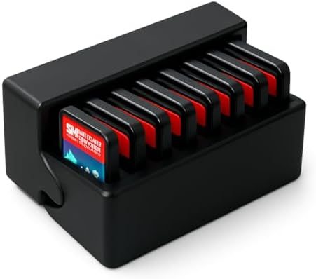 Organizador Cartuchos de Jogos para Nintendo Switch 1 2, Capacidade 10 Unidades, Estojo Portátil, Porta-Cartucho, Games, Base Organizadora,