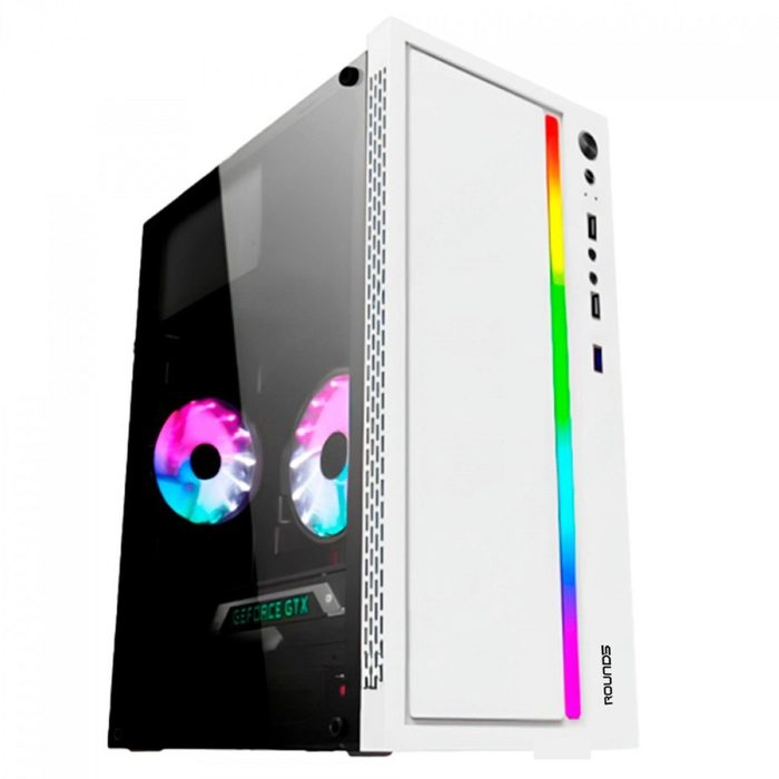 Gabinete Gamer Round5 Viper White Mini Tower Lateral De Vidro Matx Sem Fans Branco R5 Viper W