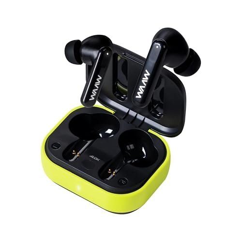 PARCELADO! WAAW by ALOK Fone de Ouvido MOB 500 ANC Bluetooth, com Modo Gamer e Resistente a Respingos D'Água, Até 36h de Autonomia