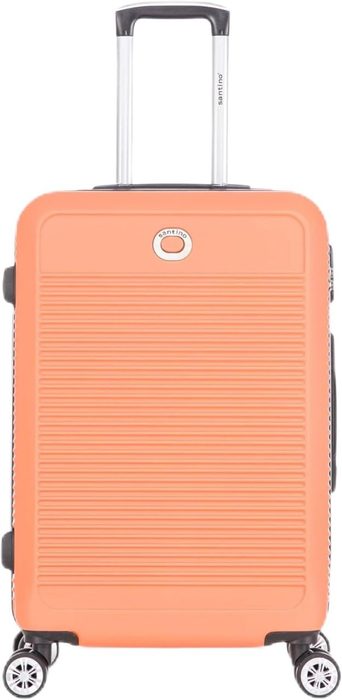 SANTINO Mala de Viagem Media 23kg Rígida ABS 4 Rodas 360º com Segredo Leve Resistente Flexível Antifurto Laranja tamanho 24 polegadas