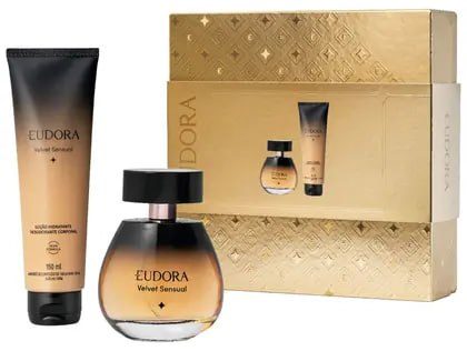 perfumaria eudora velvet sensual kit loção desodorante corporal 150ml colônia 100ml
