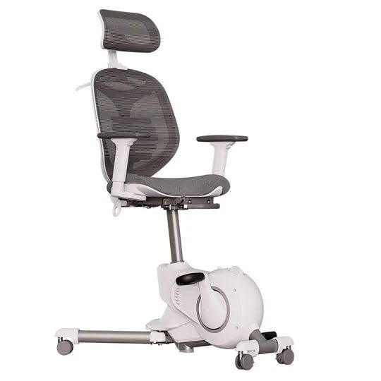 cadeira ergonomica elements health egea cinza e branca