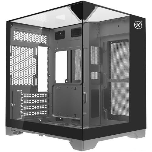 PARCELADO! Gabinete Gamer Kalkan Midgard Vision Preto Micro ATX Aquário Sem Fans Câmara Dupla Painéis de Vidro Temperado Triplo Vista Panorâ