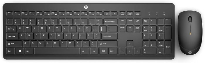 Combo de Teclado e Mouse Ergonômico Sem Fio HP 230 - com Dongle USB Wireless, Digitação Silenciosa, Design Elegante, Até 12 Meses de Bateria
