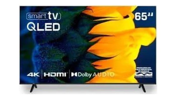 Smart TV HQ QLED 65 Polegadas 4K Dolby Audio Wi-Fi Bluetooth 3 HDMI 2 USB RJ45 Netflix HQ-QLED65SM