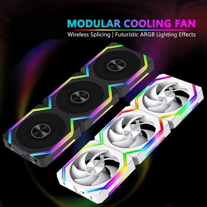 Kit 3 fans UniFan Magnética Jumpeak CS120 aRGB 5v reverse ou normal 360mm cs 120