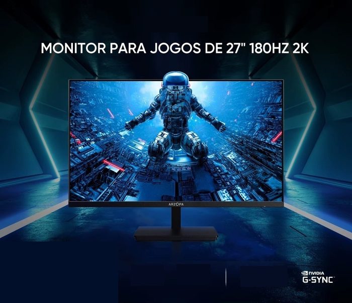 Monitor Arzopa M1rc 27" Quad Hd Fast Ips 180Hz 115% sRGB Hdr10 2560x1440