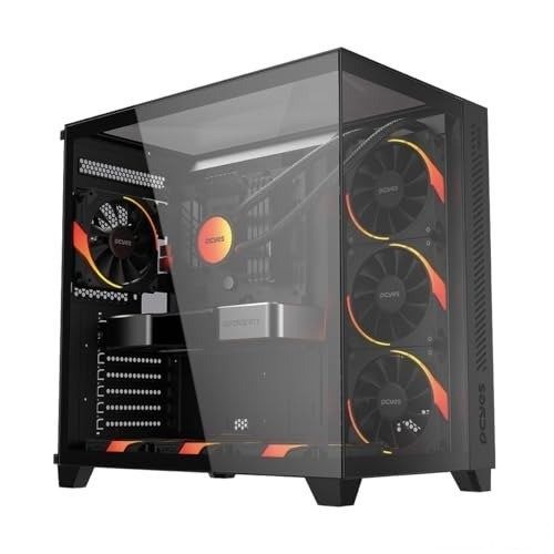 Gabinete Gamer PCYES Forcefield Max Black Vulcan, ATX, Mid-Tower, Vidro Temperado, Sem Fonte e Fan, Preto - GFFMAXBV