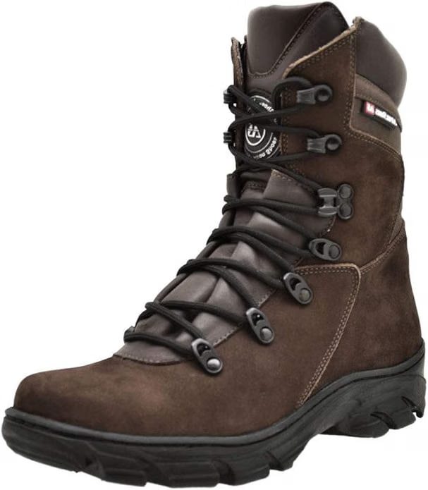 Coturno Militar Atron Shoes Com Zíper Café - 288