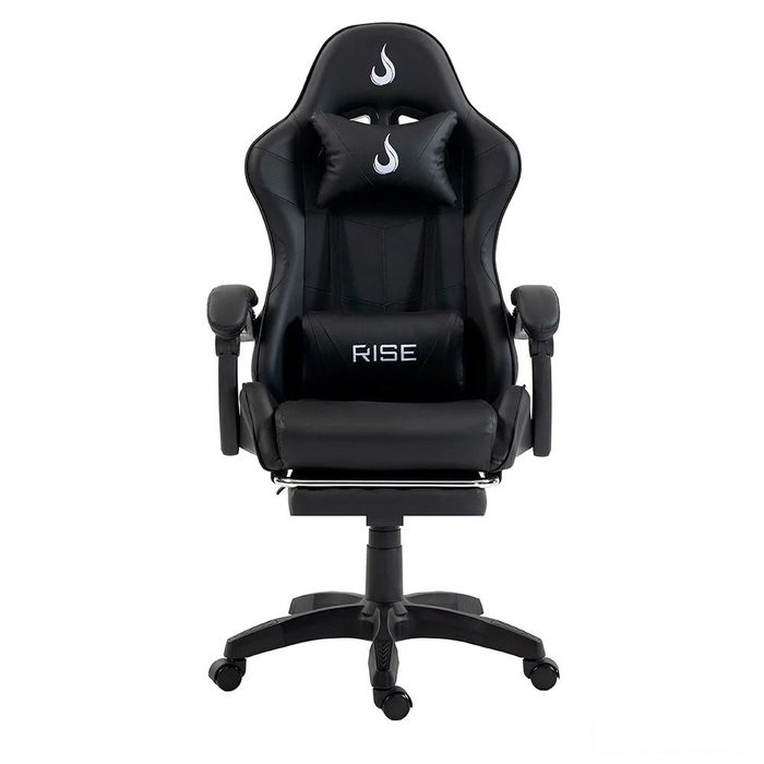 Cadeira Gamer Rise Mode X06 Angulo Ajustavel Ate 120Kg Apoio Para Os Pes Retratil Preto Rm Cg X06 Bk