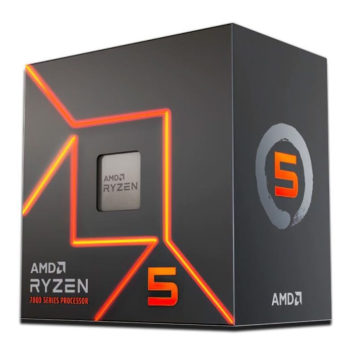Processador AMD Ryzen 5 7600, 6-Core, 12-Threads, 3.8GHz 5.1GHz Turbo , Cache 38MB, AM5, 100-100001015BOX