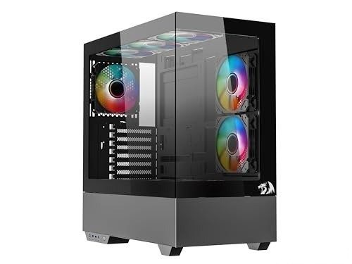 Gabinete Gamer Redragon Reflect Pro Preto Sem Fans Mid Tower CA-607B