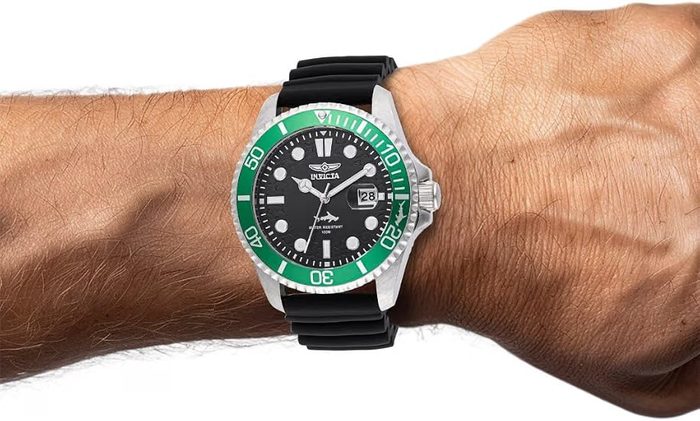 INVICTA Mostrador masculino Pro Diver 43 mm, aço inoxidável, dourado, preto, quartzo PC32