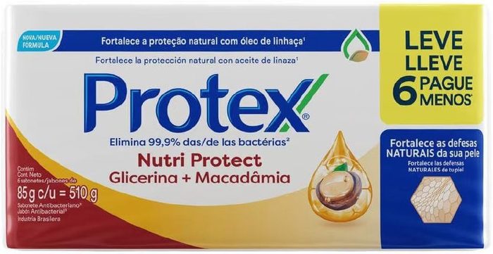 Sabonete em Barra Protex Nutri Protect Macadâmia 85g 6 unidades