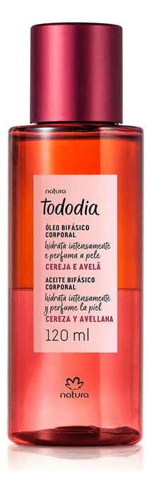 Óleo Corporal Bifásico Natura Tododia Cereja e Avelã 120ml hidrata intensamente